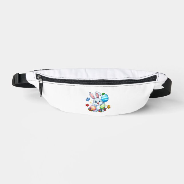 Funny Autism Awareness Puzzle Easter Bunny Eggs Ki Fanny Pack (Front)