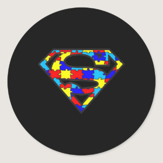 Funny Autism Awareness Superhero T-Shirt170  Classic Round Sticker