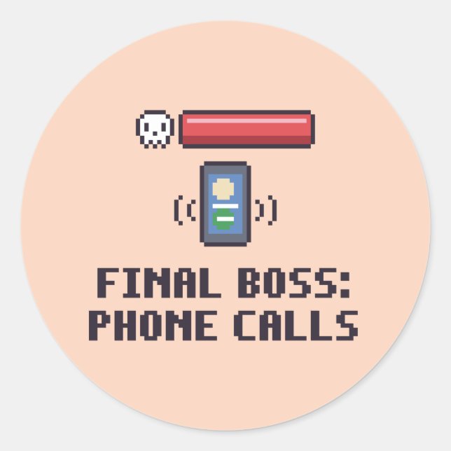 Funny Autism Final Boss Phone Sticker (Front)