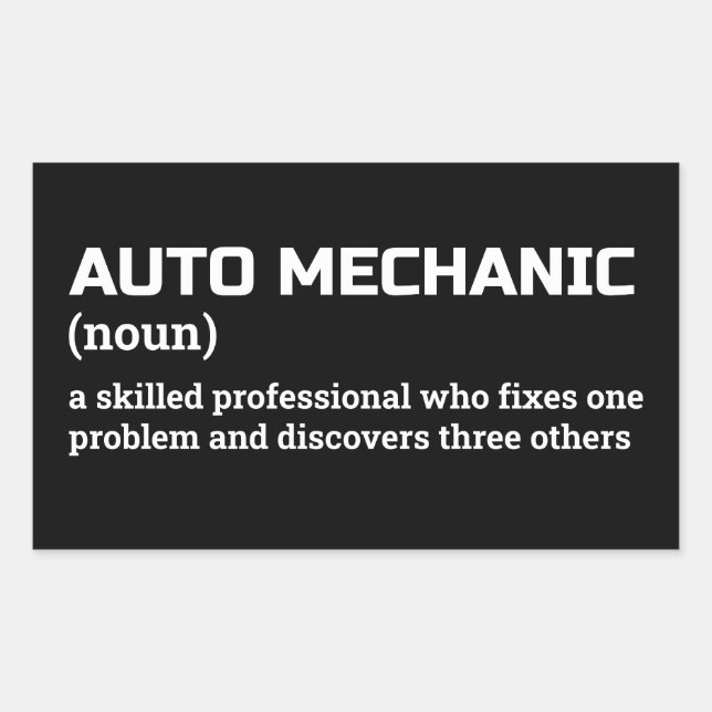 Funny Auto Mechanic Definition Rectangular Sticker (Front)