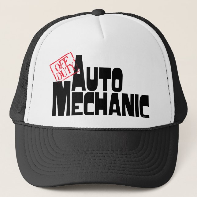 Funny Auto Mechanic Trucker Hat (Front)
