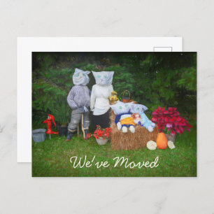 Funny Autumn Family Country Rustic Farm Moving Announcement Postcard