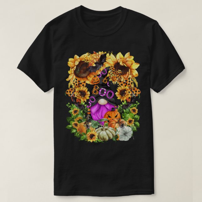 Funny Autumn Halloween Gnome For Women & Men Cute  T-Shirt (Design Front)