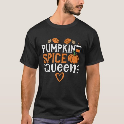 Funny Autumn Pumpkin Spice Queen Pumpkin T_Shirt