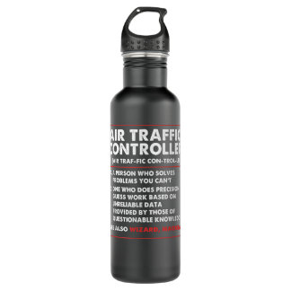 Funny Aviation Air Traffic Controller Stainless Steel Water Bottle