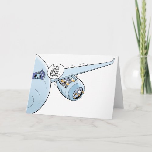 Funny Aviation Cartoon Duck Greeting Card