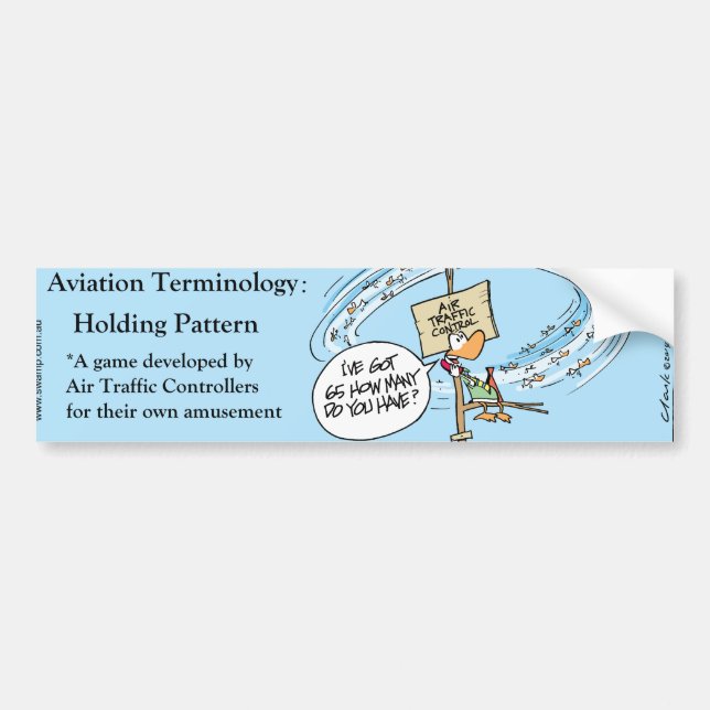 Funny Aviation Comic Bumper Sticker (Front)