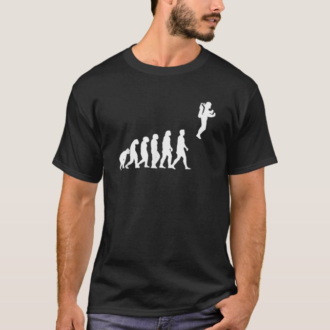 Funny Aviation Rocket Flying Evolution Tee (Front)
