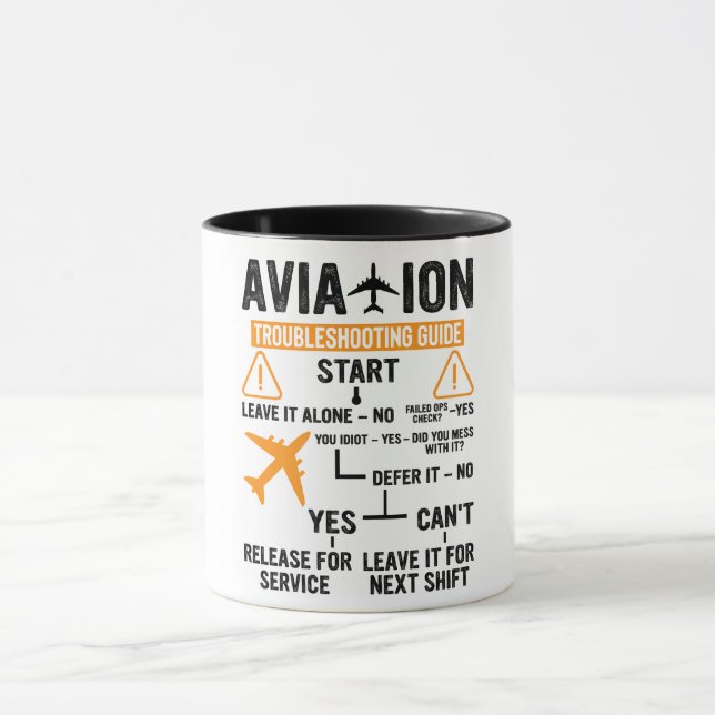 Funny Aviation Troubleshooting Guide Mug (Center)