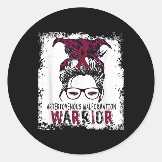 Funny Avm Arteriovenous Malformation Awareness,  Classic Round Sticker (Front)