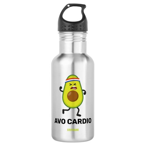 Funny Avo Cardio Sports Name Stainless Steel Water Bottle