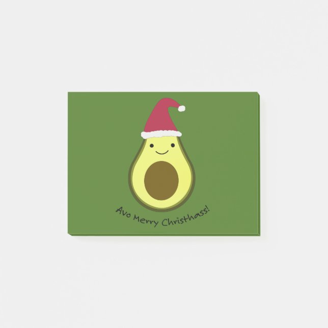 Funny Avo Merry Christhass Avocado Pun Post-it Notes (Front)