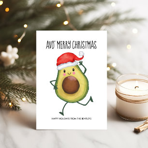 Funny Avocado Avo Merry Christmas Holiday Card