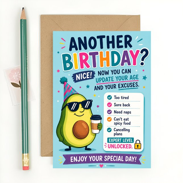 Funny Avocado Birthday Card (Creator Uploaded)