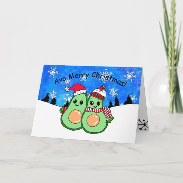Funny Avocado Christmas Humor Card (Front)
