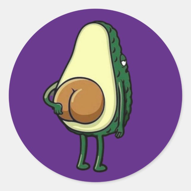 Funny Avocado Classic Round Sticker (Front)