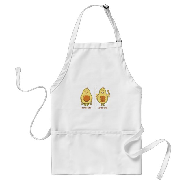 Funny Avocado, Cute Fruit Meme Adult Apron (Front)