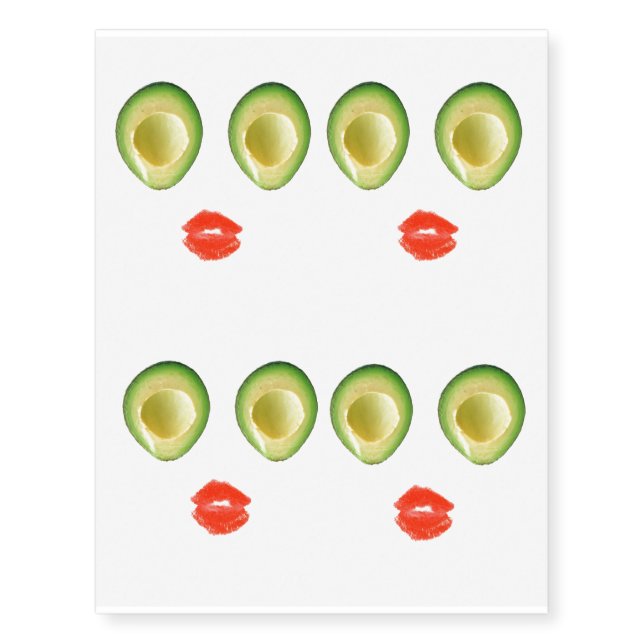 Funny Avocado Face 4Summer Temporary Tattoos (Front)