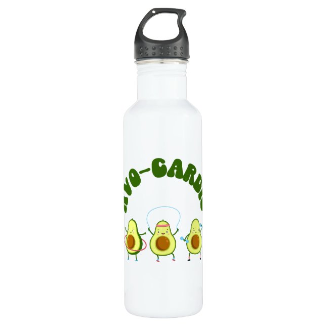 Funny Avocado Fitness Stainless Steel Water Bottle (Front)