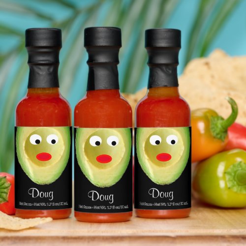 Funny Avocado Green Red Hot Sauce Bottle Favors