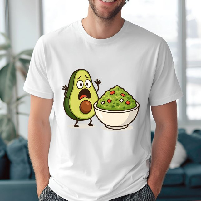 Funny Avocado Guacamole Cartoon Design T-Shirt (Creator Uploaded)