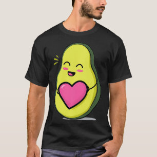 Funny Avocado Heart Cute Kawaii Vegan Gift Men Wom T-Shirt