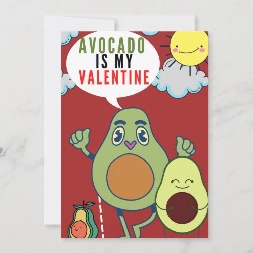 funny avocado is my valentines day card