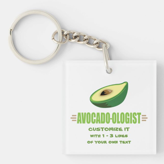 Funny Avocado Lover Keychain (Front)