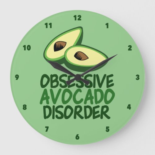 Funny Avocado Lover Kitchen Large Clock