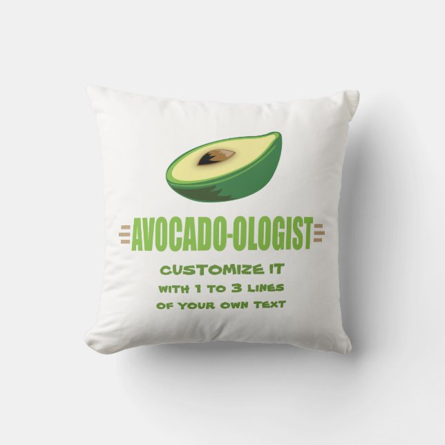 Funny Avocado Lover Throw Pillow (Front)