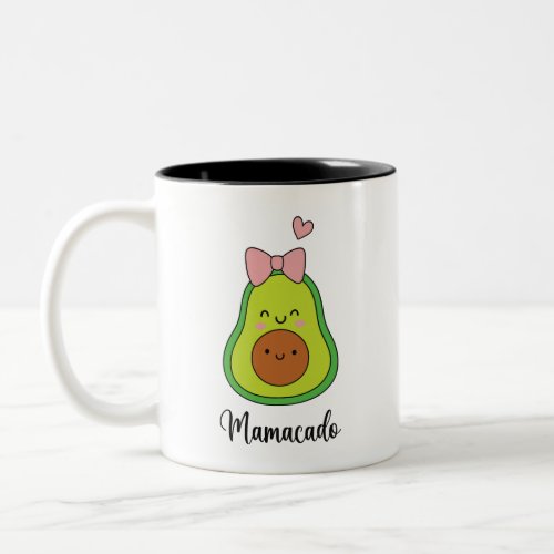 Funny Avocado Mamacado Two_Tone Coffee Mug