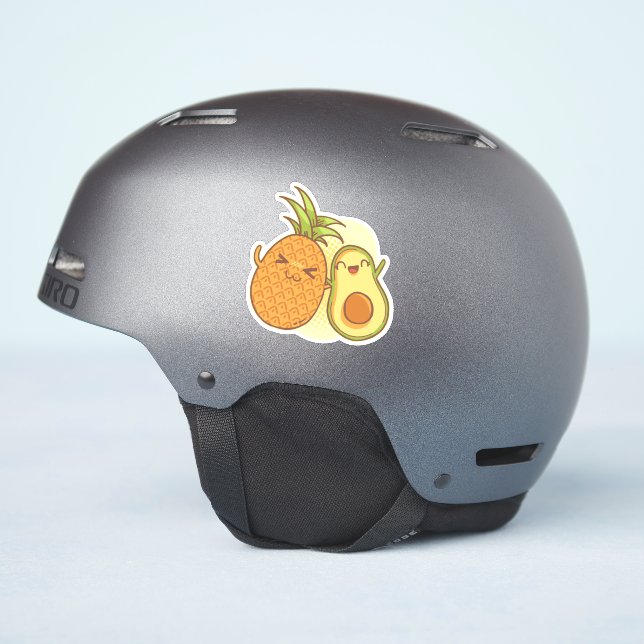 avocado motorcycle helmet Funny Avocado Pineapple Best Friends BFF Kawaii Sticker
