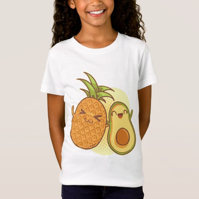Funny Avocado Pineapple Best Friends BFF Kawaii T-Shirt (Front)