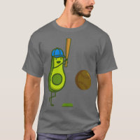 Funny Avocado playing Baseball