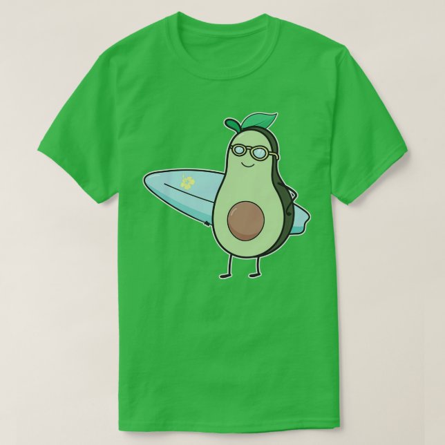 Funny Avocado Surfing Funny Gift For Surfer T-Shirt (Design Front)