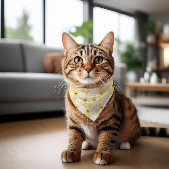 Funny Avocado Toast Pattern Pet Bandana Collar (Creator Uploaded)