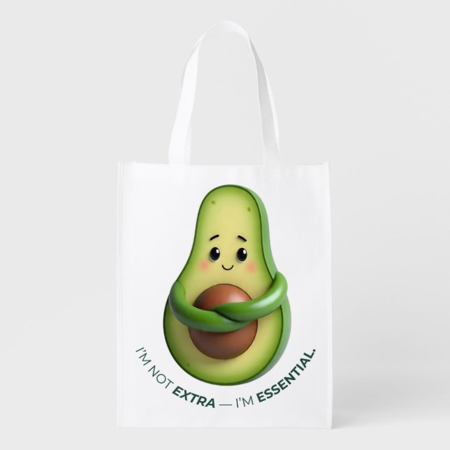 Funny Avocado Tote – I’m Not Extra, I’m Essential (Front)