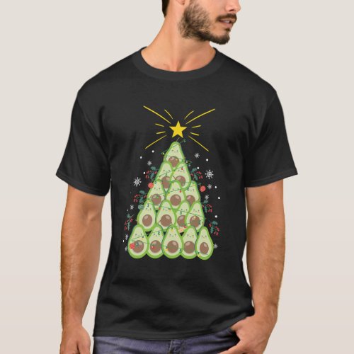 Funny Avocado Xmas Tree Holiday Gift Avocado Lover T_Shirt
