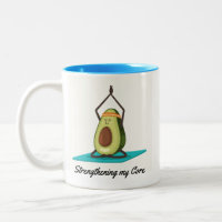 Funny Avocado Yoga Pun Two-Tone Coffee Mug