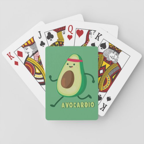 Funny Avocardio Running Fitness Poker Cards