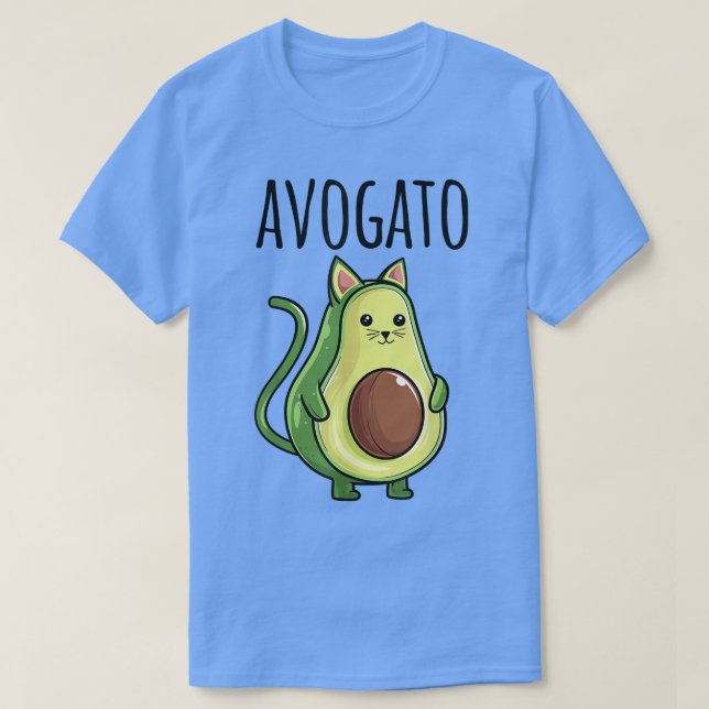 Funny Avogado Cat Mom Dad Vegan Vegetarian Cat Avo T-Shirt (Design Front)