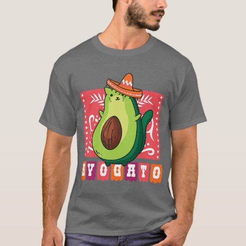 Funny Avogato Cat Avocado Cinco De Mayo  family T_Shirt