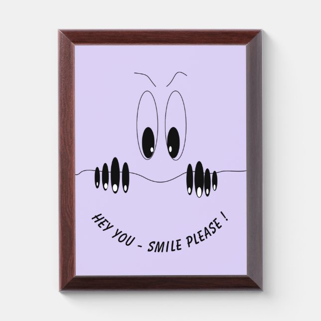 Funny Award Plaque Curiosity Eyes Smile Your Text (Vertical)