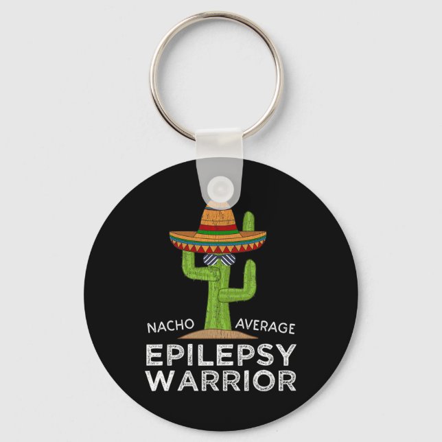 Funny Awareness Epilepsy Warrior  Keychain (Front)