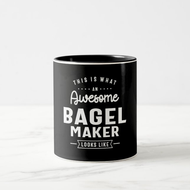 Funny Awesome Bagel Maker Job Occupation Two-Tone Coffee Mug (Center)
