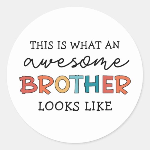 Funny Awesome Brother  Gift for Best Brother Ever Classic Round Sticker