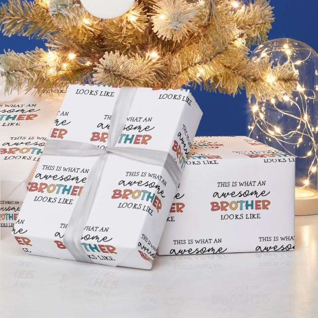 Funny Awesome Brother | Gift for Best Brother Ever Wrapping Paper (Holidays)