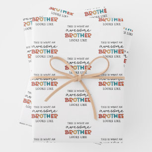 Funny Awesome Brother Gift for Best Brother Ever Wrapping Paper Sheets