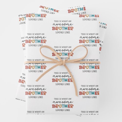 Funny Awesome Brother  Gift for Best Brother Ever Wrapping Paper Sheets