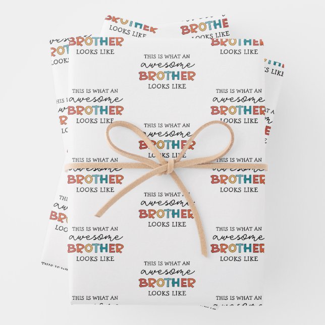 Funny Awesome Brother | Gift for Best Brother Ever Wrapping Paper Sheets (In situ)